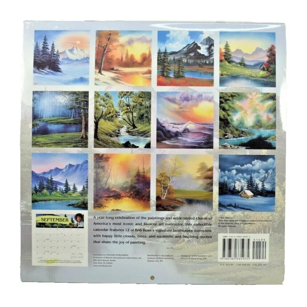 Universe Publishing Bob Ross 2020 Collectible Wall Calendar